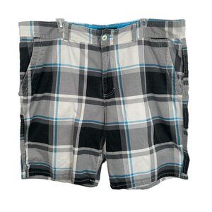 OP men's plaid shorts with blue accents,‎ size 40